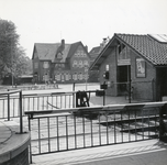 169391 Gezicht op het overwegpad voor de toegang naar het perron van het N.S.-station Dieren-Doesburg te Dieren, met ...